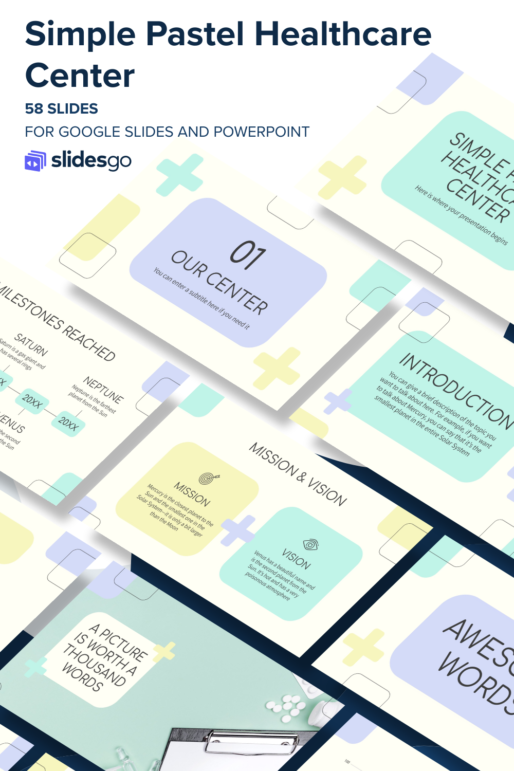 Simple Red Powerpoint Themes Simple Pastel Healthcare Center | Google Slides & PPT