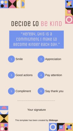 Kindness Is Key! Square IG Posts presentation template 