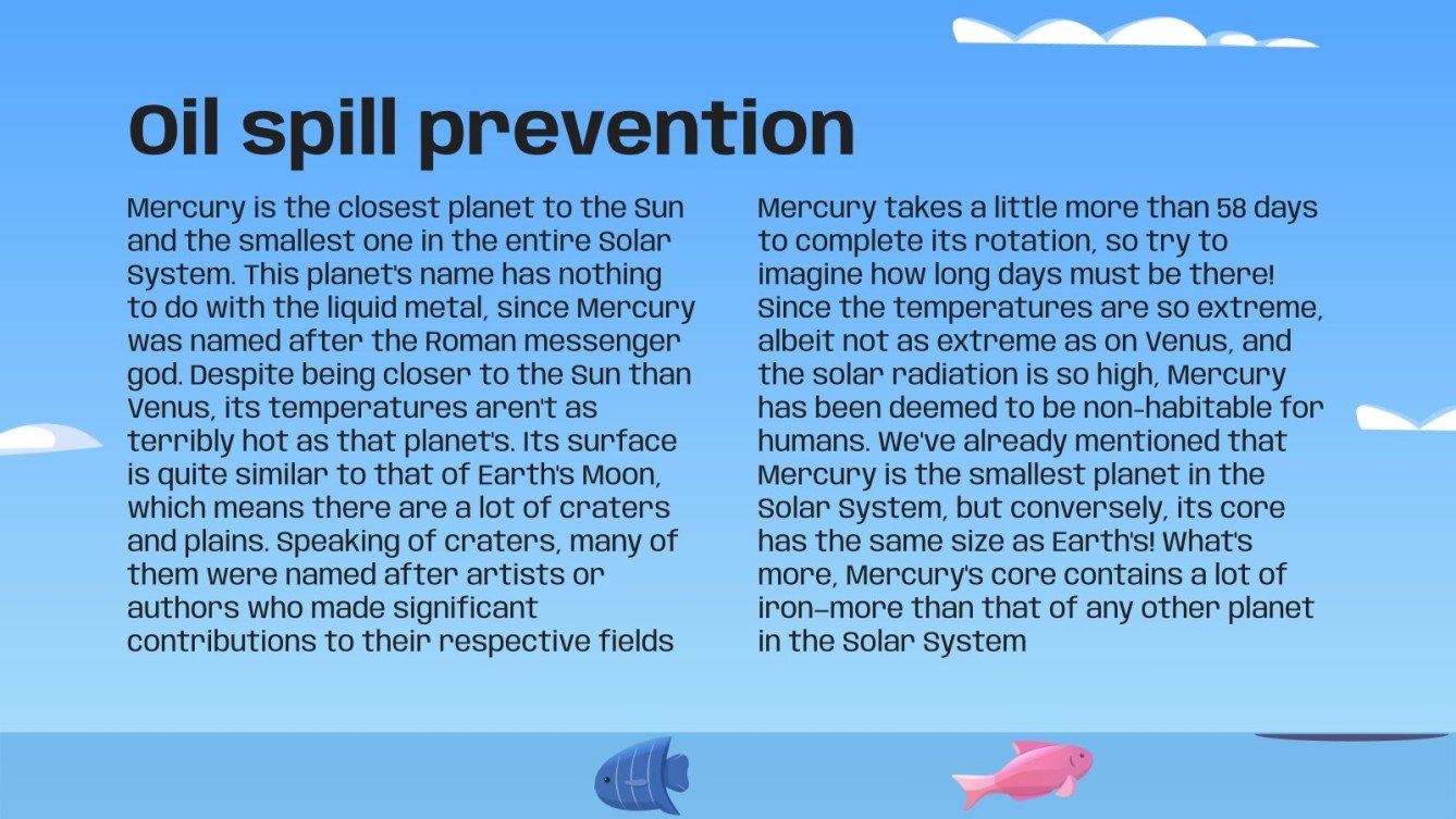 Oil Spill Prevention for Middle School Google Slides