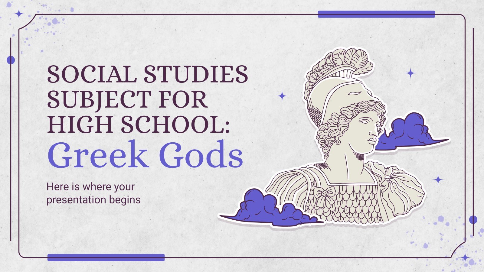 Social Studies Subject for High School: Greek Gods presentation template 