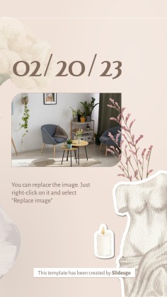 Plantilla de presentación Posts de Instagram con consejos sobre diseño de interiores