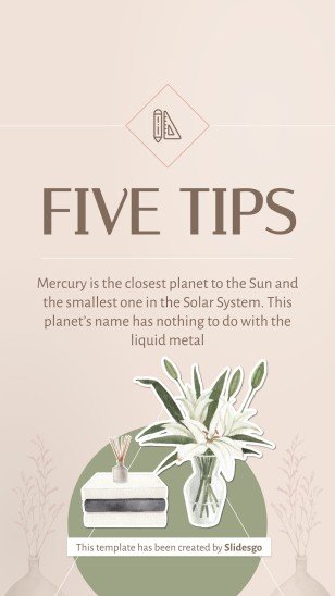 Plantilla de presentación Posts de Instagram con consejos sobre diseño de interiores