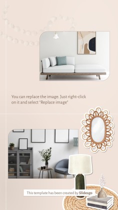 Plantilla de presentación Posts de Instagram con consejos sobre diseño de interiores