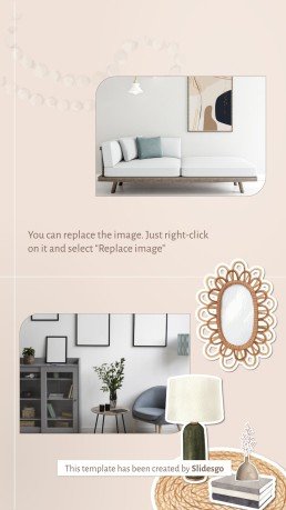 Plantilla de presentación Posts de Instagram con consejos sobre diseño de interiores