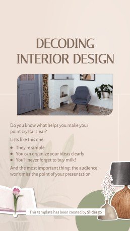 Plantilla de presentación Posts de Instagram con consejos sobre diseño de interiores