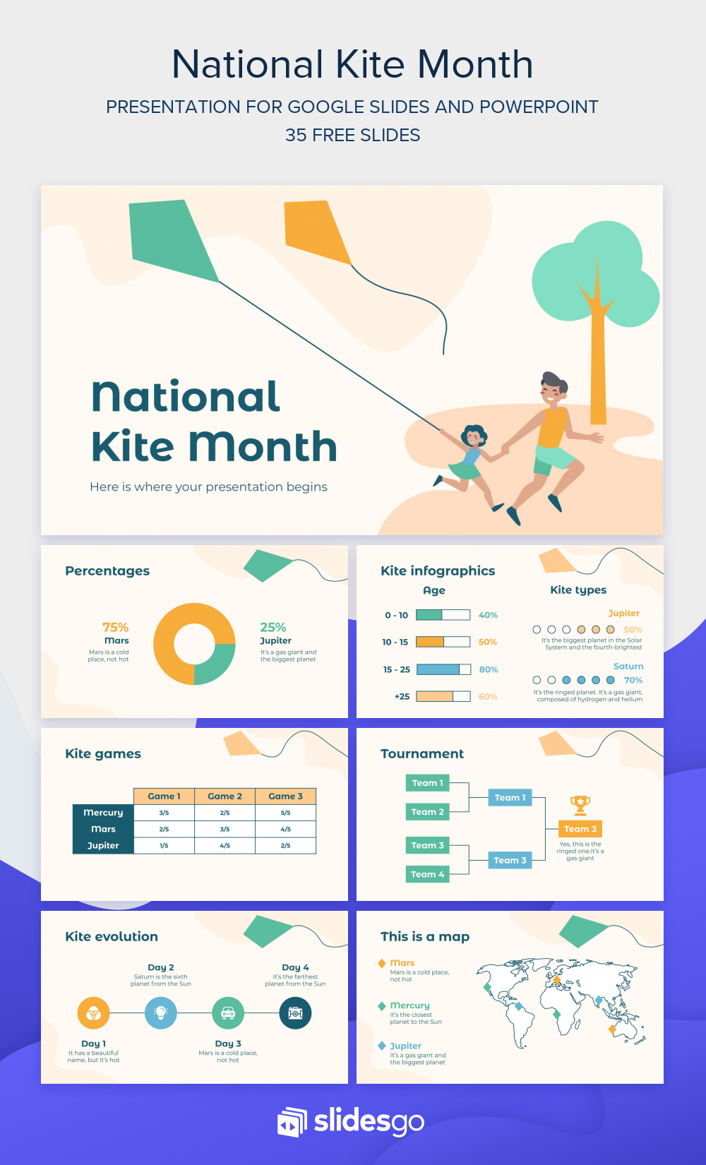 Collection Presentation Sample National Kite Month | Google Slides & PPT template