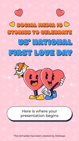 미국의 첫사랑의 날을 기념하는 소셜 미디어 인스타그램 포스트 프레젠테이션 템플릿