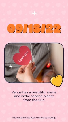 미국의 첫사랑의 날을 기념하는 소셜 미디어 인스타그램 포스트 프레젠테이션 템플릿