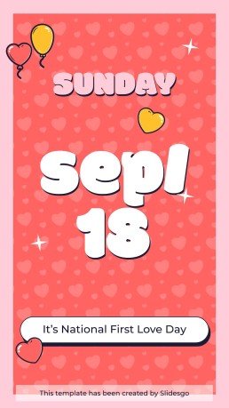 미국의 첫사랑의 날을 기념하는 소셜 미디어 인스타그램 포스트 프레젠테이션 템플릿