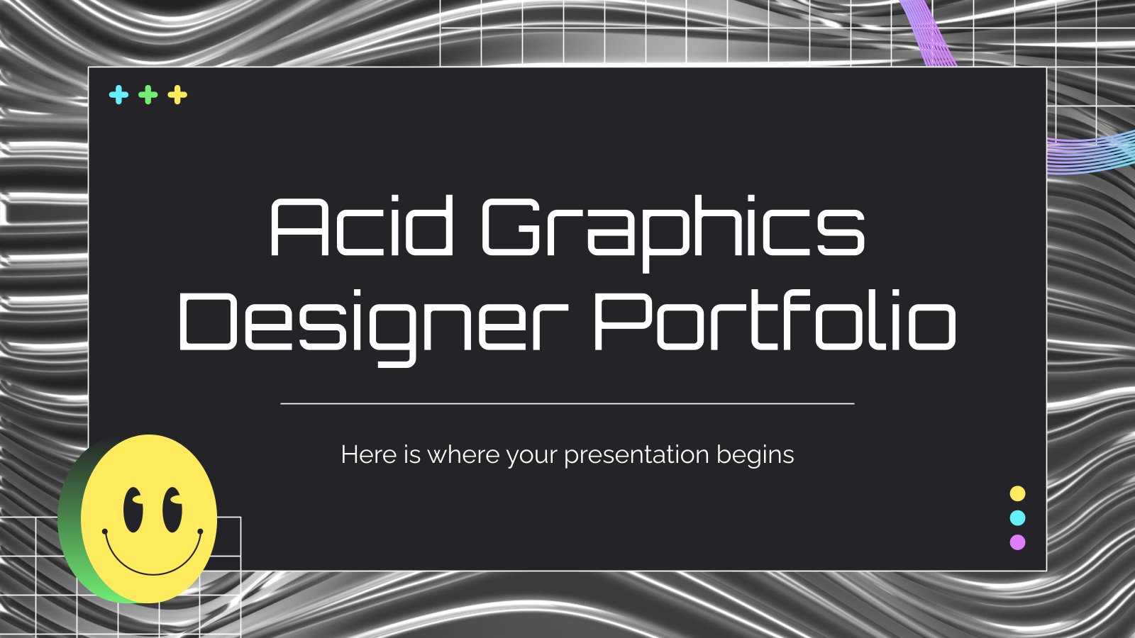 Plantilla de presentación Portafolio de diseñador con gráficos estilo acid