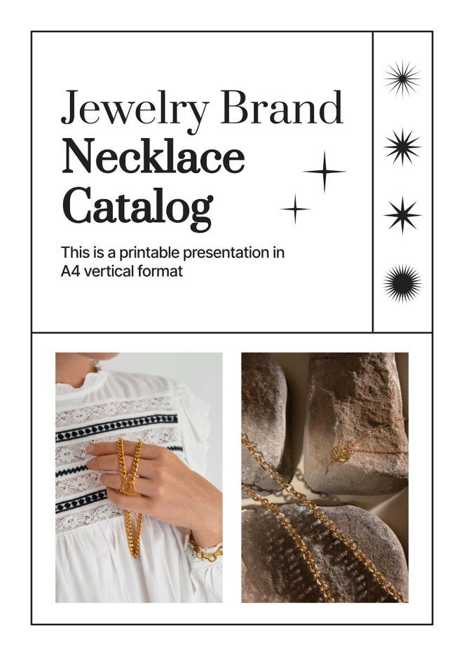 Jewelry Brand Necklace Catalog Google Slides & PPT