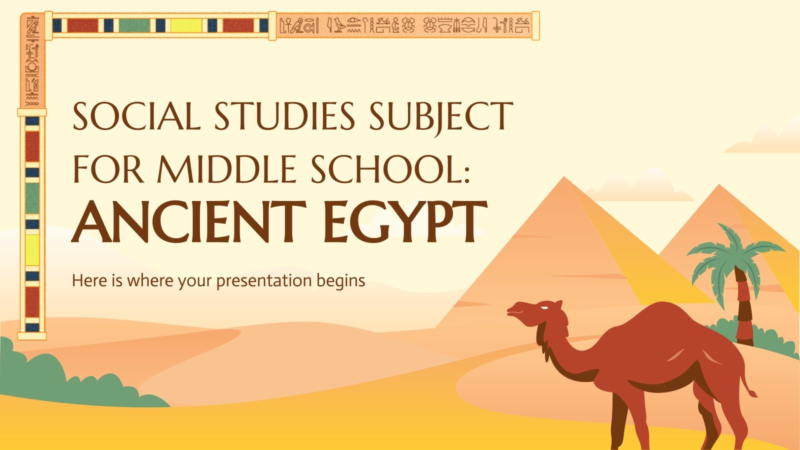 Plantilla de presentación Estudios Sociales para secundaria: El antiguo Egipto