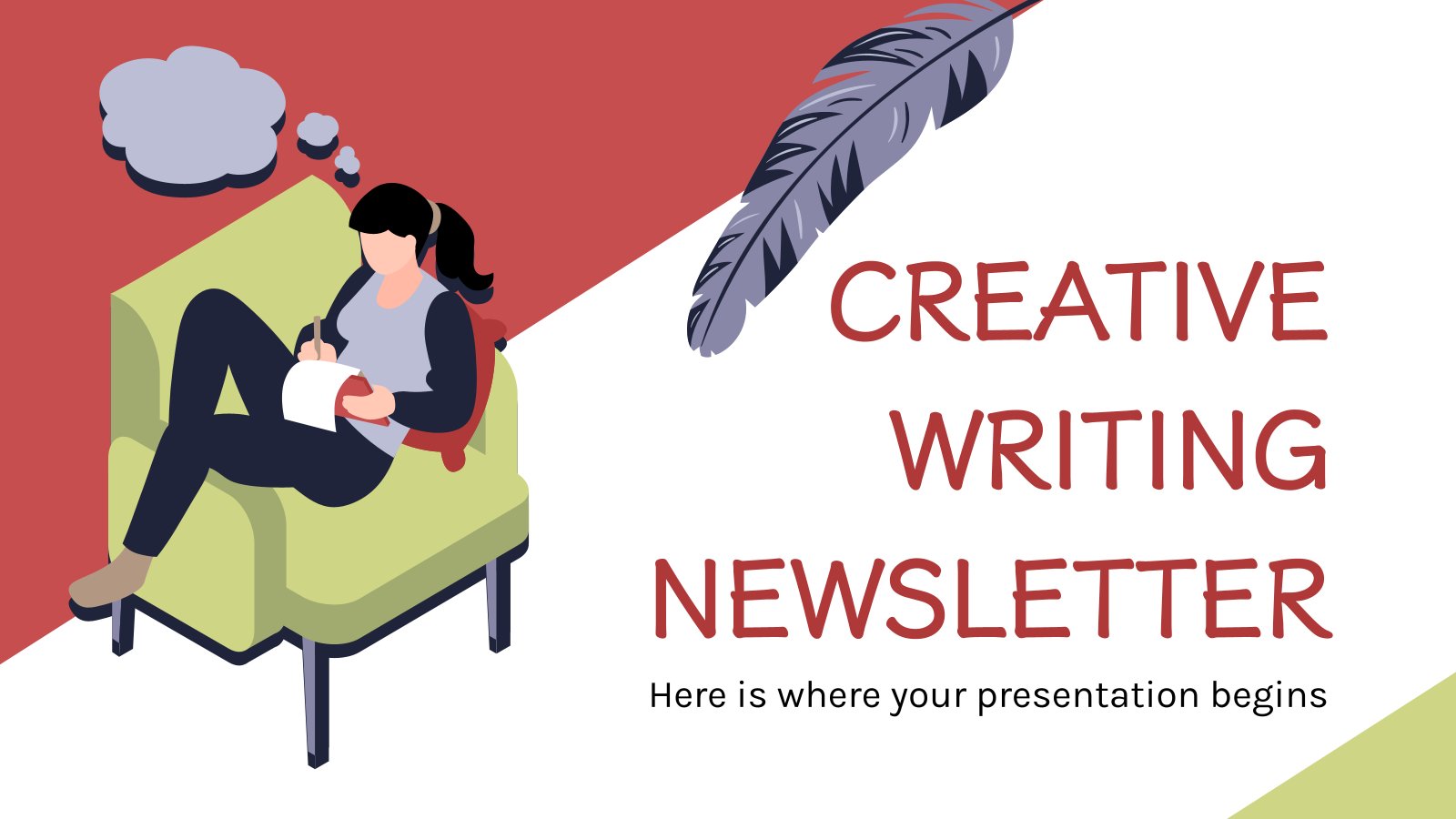 Plantilla de presentación Newsletter de escritura creativa