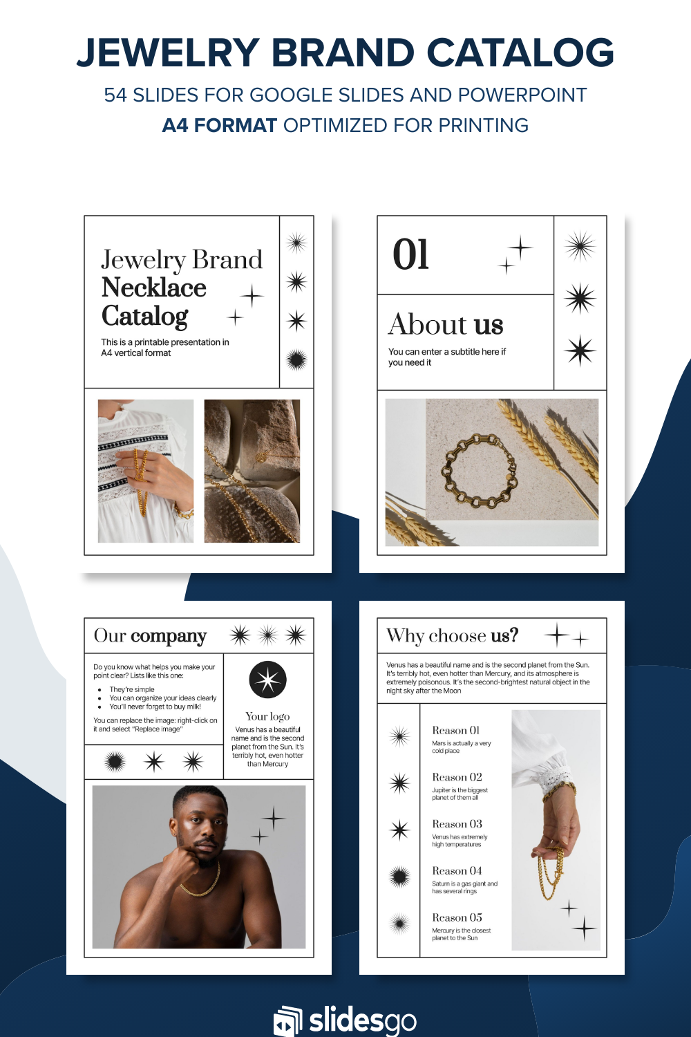 Jewelry Brand Necklace Catalog Google Slides & PPT