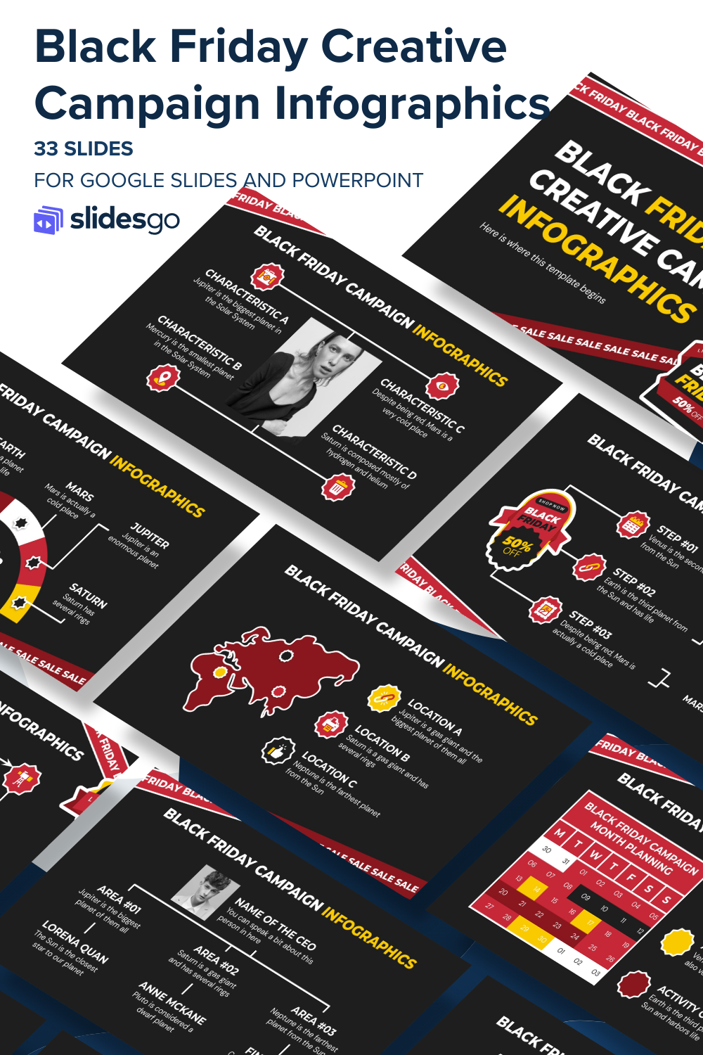 Black Friday Creative Campaign Infographics | Google Slides