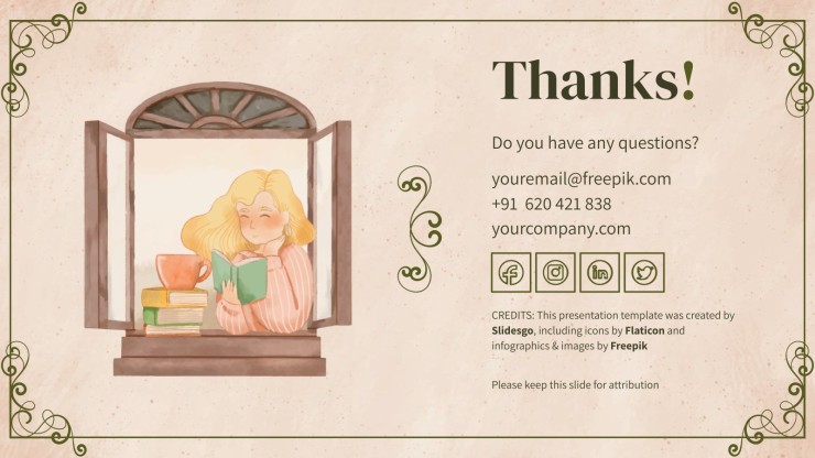 Atelier : club de lecture de style cottagecore Modèles de présentation