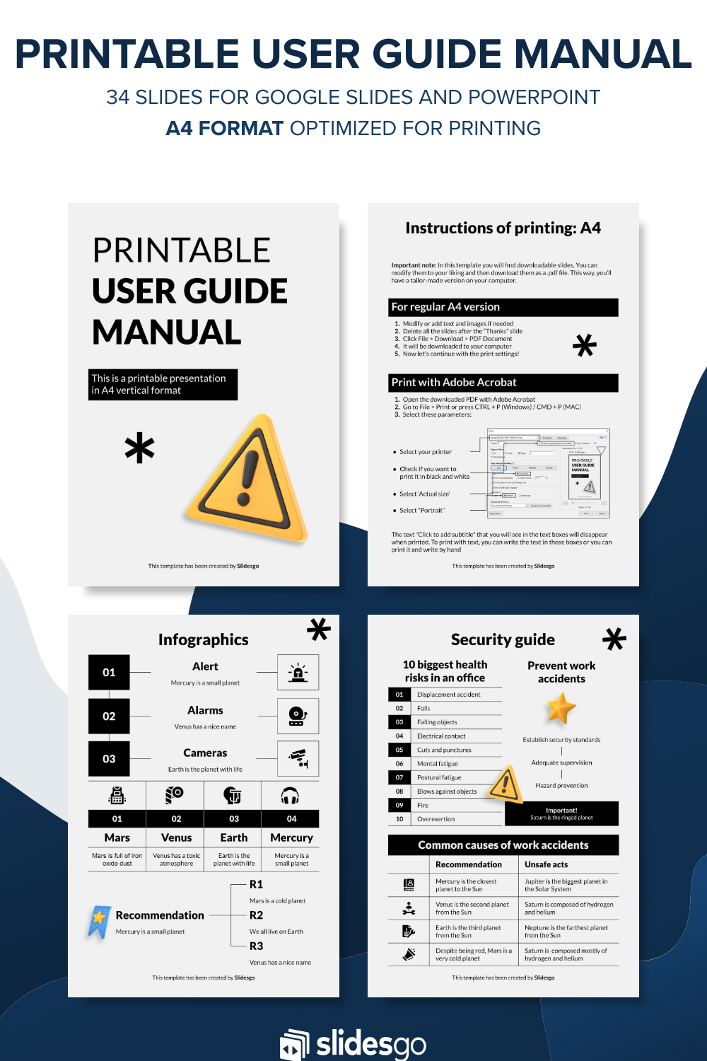 Printable User Guide Manual | Google Slides & PPT