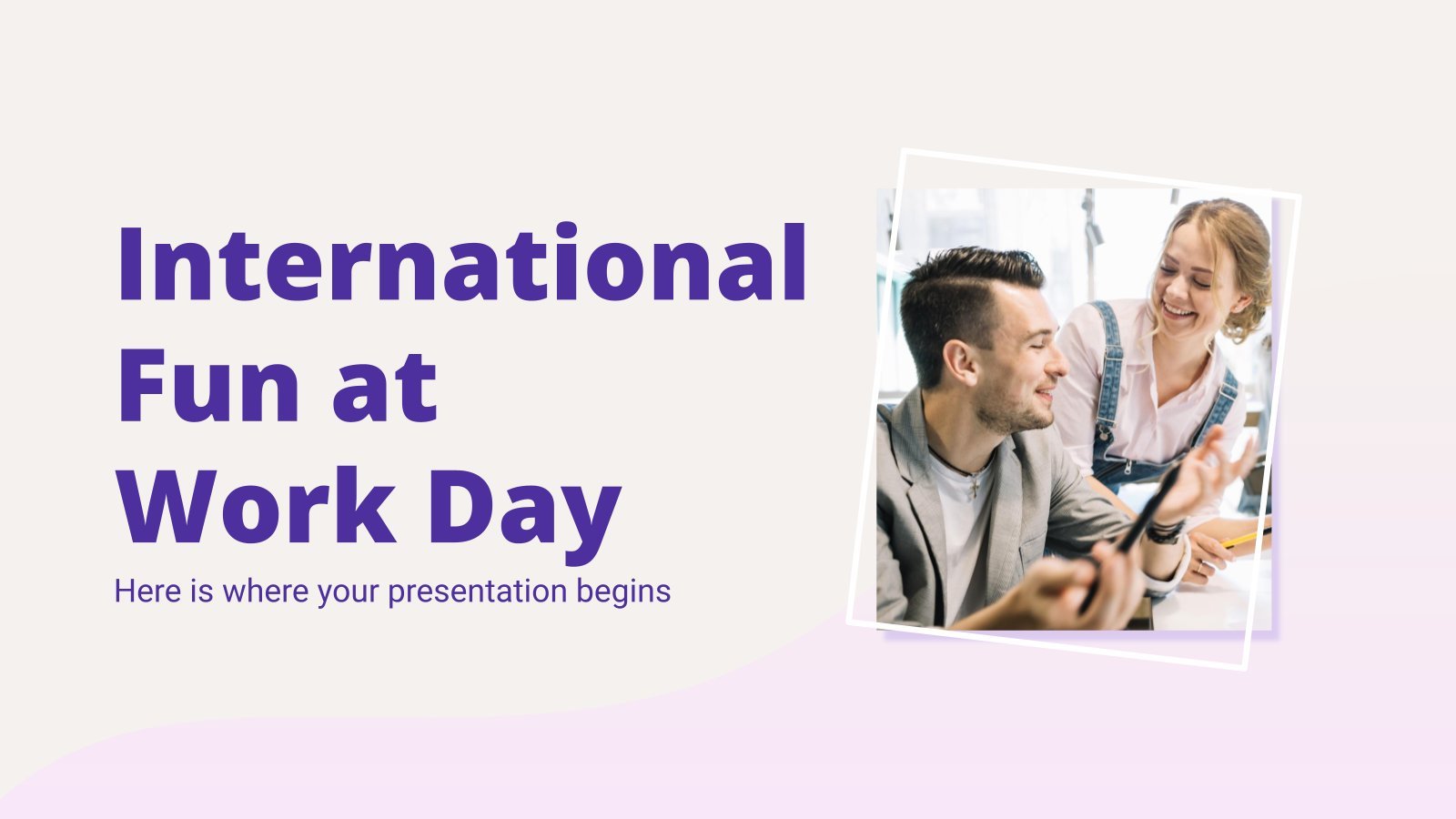 International Fun at Work Day presentation template 