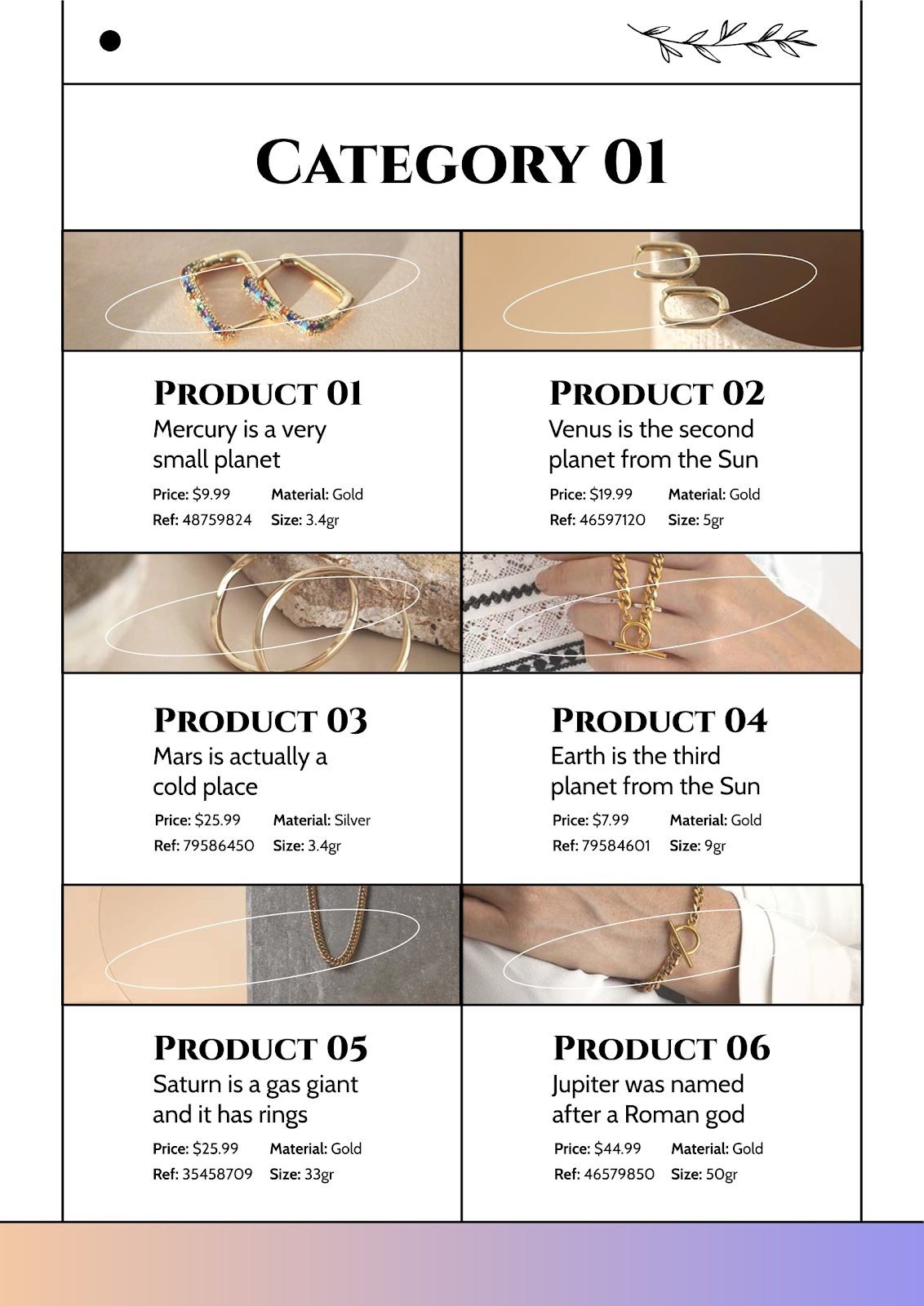 Aesthetic Jewels Catalog Google Slides and PowerPoint
