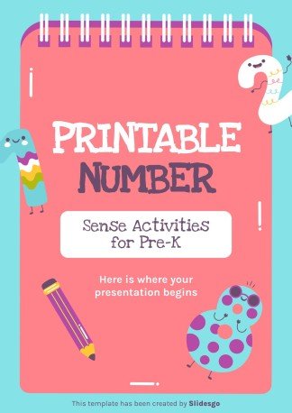 Modelo de apresentação Atividades imprimíveis dos números para pré-escolar