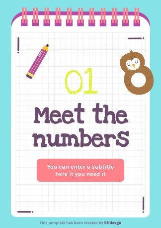 Modelo de apresentação Atividades imprimíveis dos números para pré-escolar