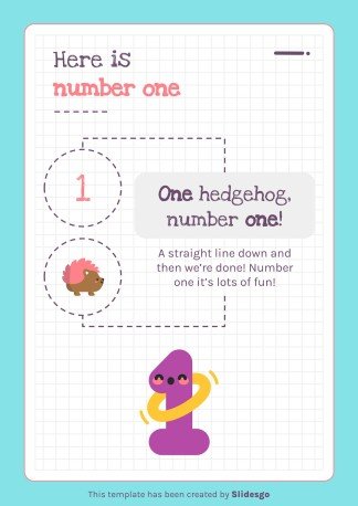 Modelo de apresentação Atividades imprimíveis dos números para pré-escolar