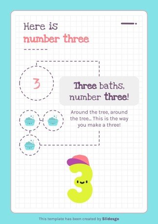 Modelo de apresentação Atividades imprimíveis dos números para pré-escolar