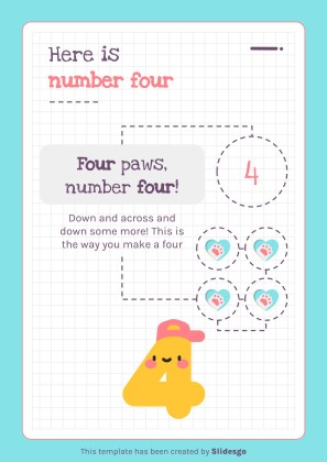 Modelo de apresentação Atividades imprimíveis dos números para pré-escolar