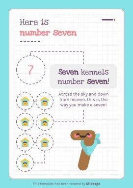 Modelo de apresentação Atividades imprimíveis dos números para pré-escolar