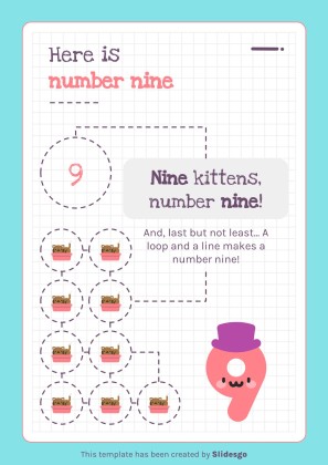 Modelo de apresentação Atividades imprimíveis dos números para pré-escolar
