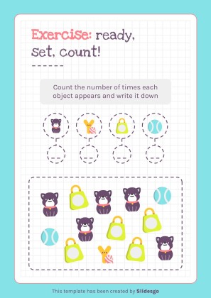 Modelo de apresentação Atividades imprimíveis dos números para pré-escolar