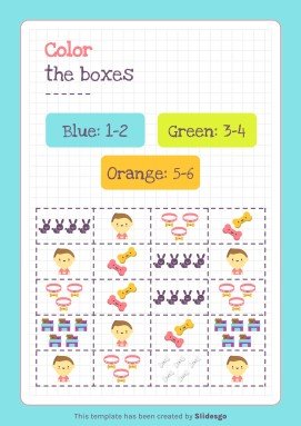 Modelo de apresentação Atividades imprimíveis dos números para pré-escolar