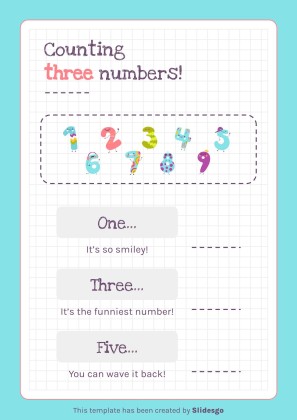 Modelo de apresentação Atividades imprimíveis dos números para pré-escolar