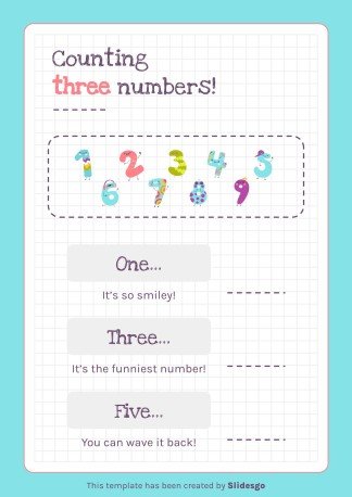 Modelo de apresentação Atividades imprimíveis dos números para pré-escolar
