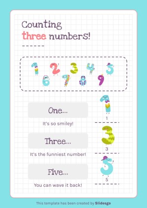 Modelo de apresentação Atividades imprimíveis dos números para pré-escolar
