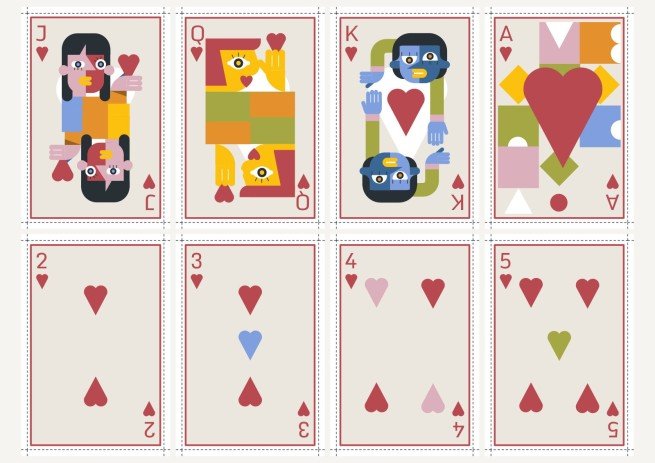  Modernes Spielkartenset zum Ausdrucken Motiv 