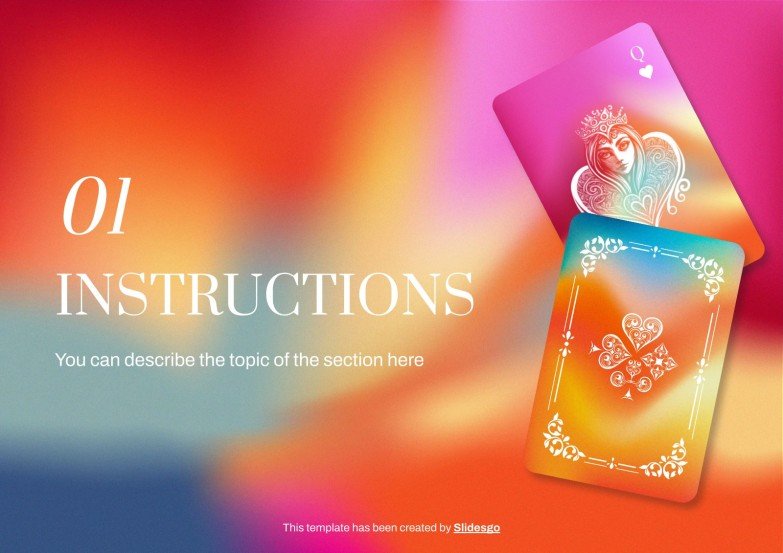 Colorful Printable Deck of Playing Cards Google Slides