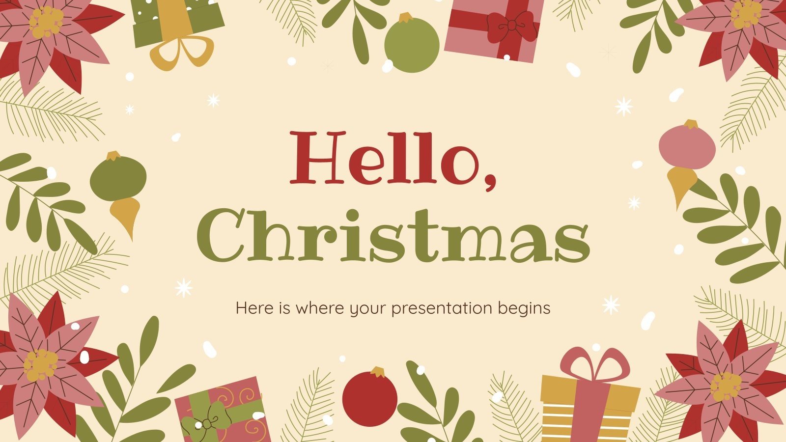 Hello Christmas Google Slides theme PowerPoint template
