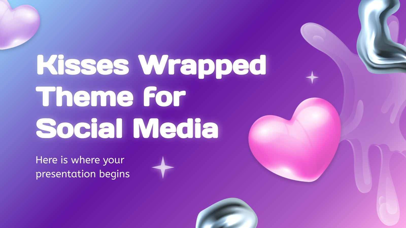 Kisses Wrapped Theme for Social Media presentation template 