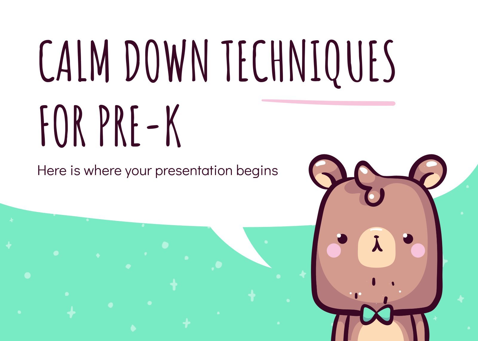 Calm Down Techniques for Pre-K presentation template 