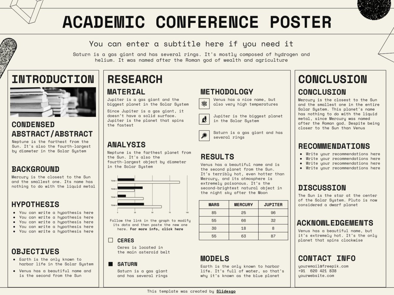Academic Conference Poster Google Slides & PPT