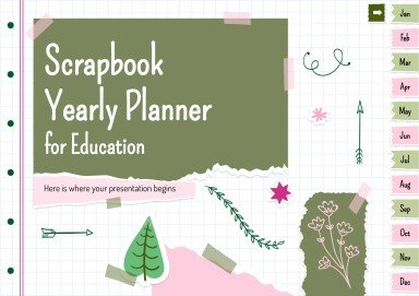 Plantilla de presentación Agenda anual estilo libro de recortes