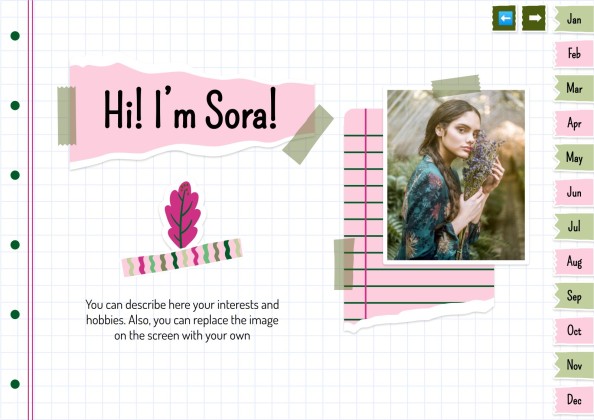 Plantilla de presentación Agenda anual estilo libro de recortes