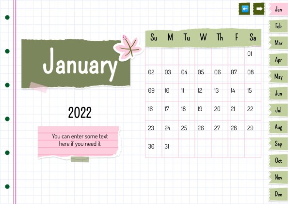 Plantilla de presentación Agenda anual estilo libro de recortes