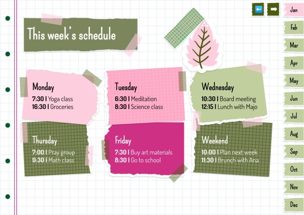 Plantilla de presentación Agenda anual estilo libro de recortes