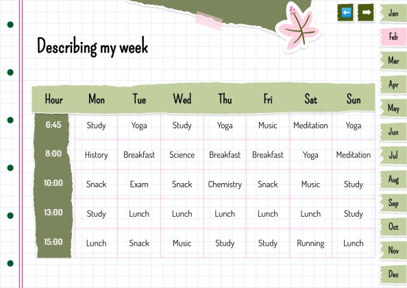 Plantilla de presentación Agenda anual estilo libro de recortes