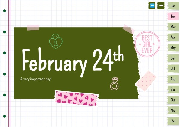 Plantilla de presentación Agenda anual estilo libro de recortes