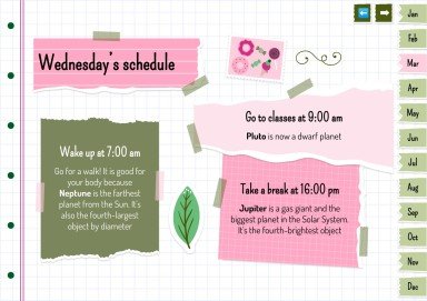 Plantilla de presentación Agenda anual estilo libro de recortes