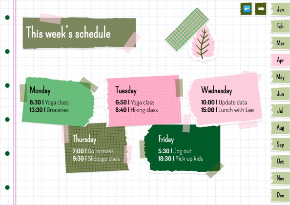 Plantilla de presentación Agenda anual estilo libro de recortes