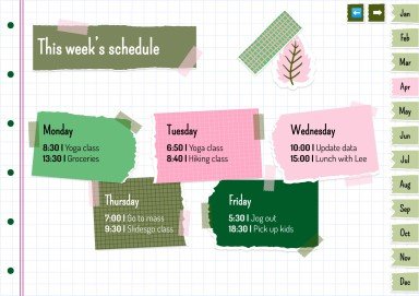 Plantilla de presentación Agenda anual estilo libro de recortes